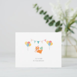 POSTAL CARTÃO DE ANIVERSÁRIO CORGI