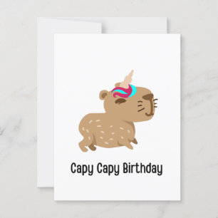 Postal Cartão de Aniversário da Capy Capy Capy