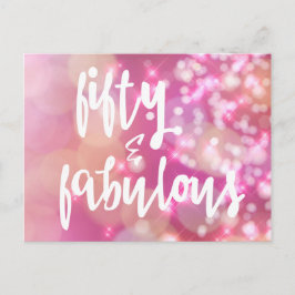 Postal Cartão de Aniversário de 50 anos - Cinquenta & Fab