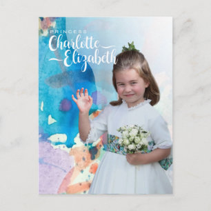 Postal Cartão de Aniversário de 7 anos da Princesa Charlo