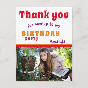 Postal Cartão de aniversário de agradecimento com foto