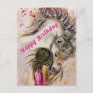 Postal Cartão de Aniversário de Amigas Adoráveis - Menina