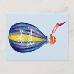 Postal Cartão de Aniversário de Balão de Ar Quente