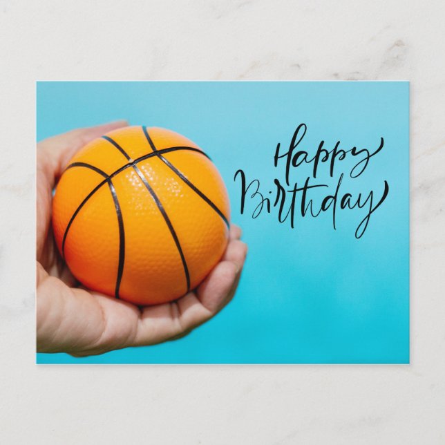 Postal Cartão de Aniversário de Basquete (Frente)
