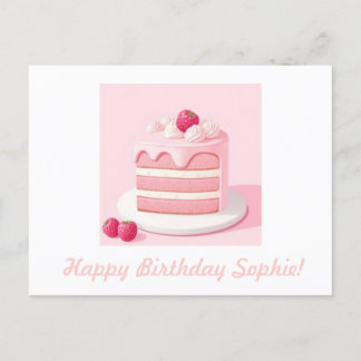 Postal Cartão de Aniversário de Bolo Personalizável