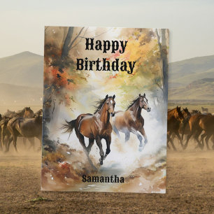 Postal Cartão de Aniversário de Cavalo Selvagem