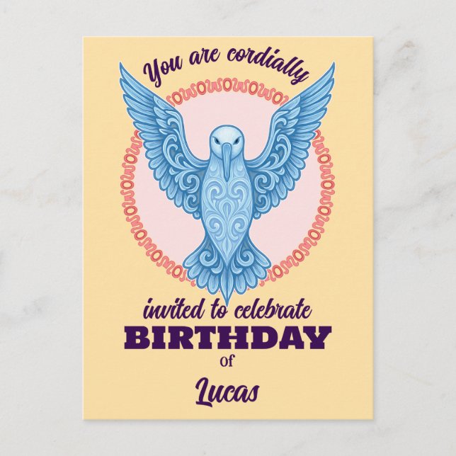 Postal cartão de aniversário de celebração (Frente)