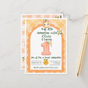 Postal Cartão de aniversário de Clementine Cutie um ano