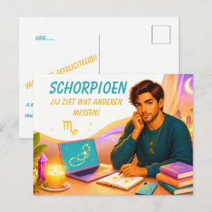 Postal Cartão de aniversário de Escorpião divertido para