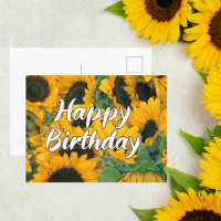 Cartão de Aniversário de Girassóis Feliz