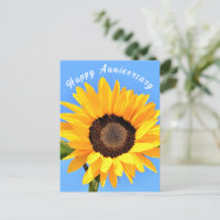 Cartão de Aniversário de Girassol Amarelo