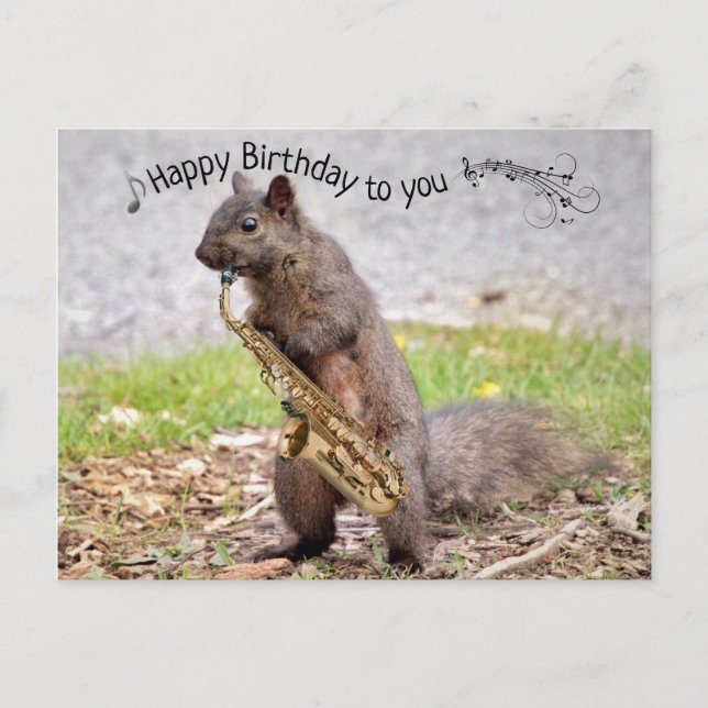 Postal Cartão de Aniversário de Jazz Toque-me (Frente)