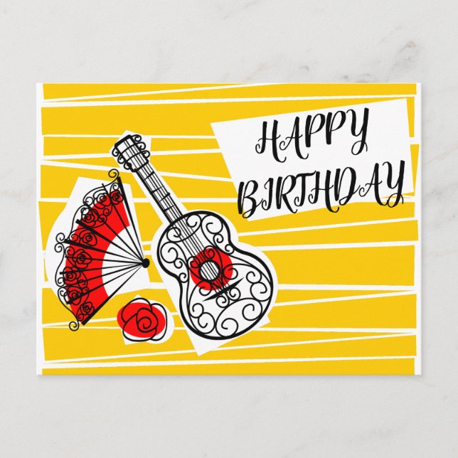 Postal Cartão de aniversário de lembranças espanholas pai (Frente)