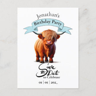 Postal Cartão de Aniversário de Menino Feliz Vaca
