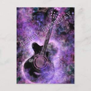 Postal Cartão de Aniversário de Música de Guitarra de Roc