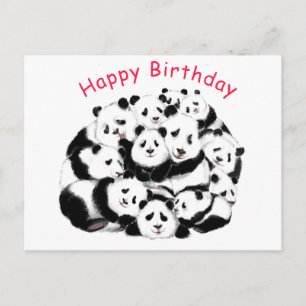 Postal Cartão de Aniversário de Panda Engraçado