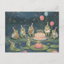 Cartão de Aniversário de Rãs