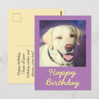 Postal Cartão de Aniversário Divertido Retrô de Cachorro