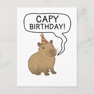 Postal Cartão de aniversário do Capivara Amante de trocad