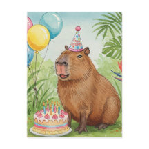 Cartão de Aniversário do Capivara Fofo