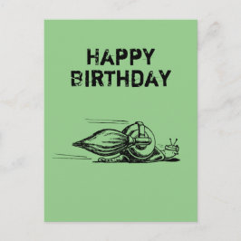 Postal Cartão de Aniversário do Caracol Foguete