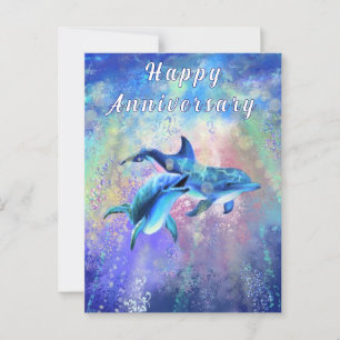 Postal Cartão de aniversário do Casal Dolphin