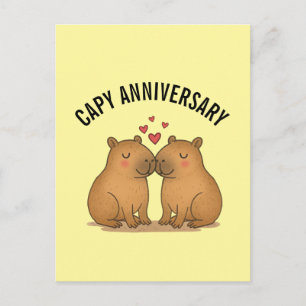 Postal Cartão de aniversário do Dia dos Namorados Capivar