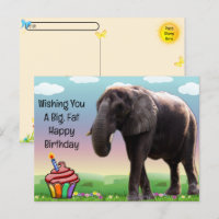 Cartão de Aniversário do Elefante Divertido do Pos