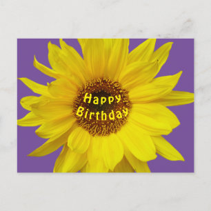 Postal Cartão de aniversário do girassol