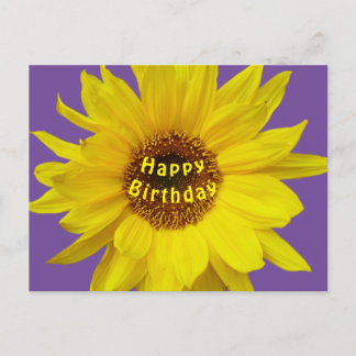 Postal Cartão de aniversário do girassol