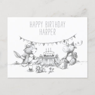 Postal Cartão de Aniversário do Lil Wolf