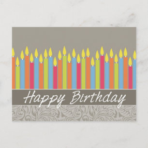 Postal Cartão de Aniversário do Office com Velas