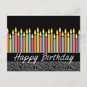 Postal Cartão de Aniversário do Office com Velas