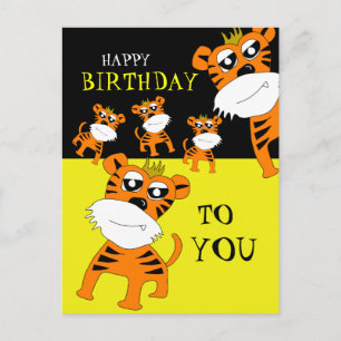 Postal Cartão de Aniversário do Tiger Happy