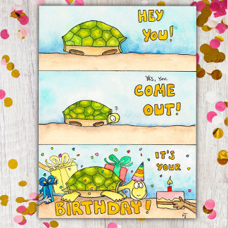 Postal Cartão de aniversário do Tortoise por Nicole Janes