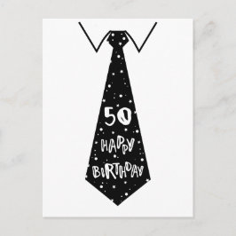 Postal cartão de aniversário engraçado de 50 anos gravata