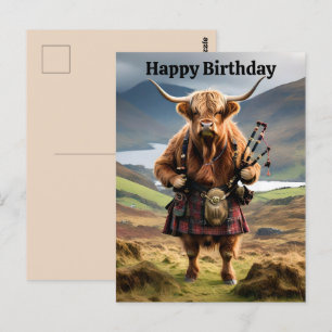 Postal Cartão de Aniversário Engraçado de Vaca das Terras