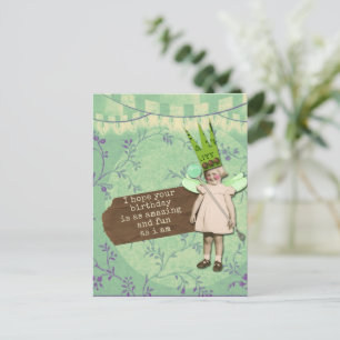 Postal Cartão de Aniversário Engraçado e Sarcástico com A