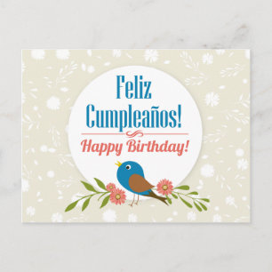 Postal Cartão de Aniversário Espanhol