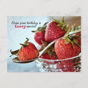 Postal Cartão de aniversário especial de frutas vermelhas
