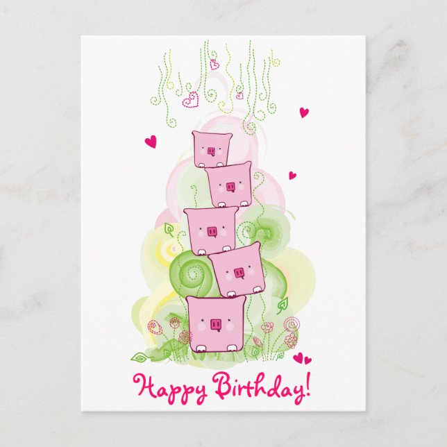 Postal Cartão de Aniversário Feliz! (Frente)