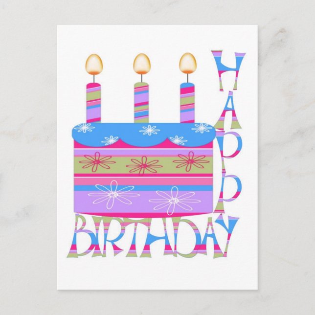 Postal Cartão de Aniversário Feliz (Frente)
