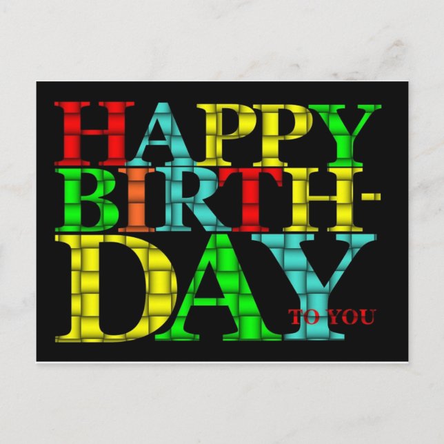 Postal Cartão de Aniversário Feliz (Frente)
