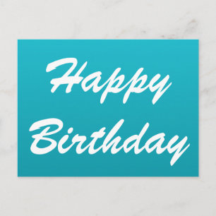 Postal Cartão de Aniversário Feliz Azul Brilhante