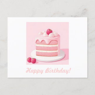 Postal Cartão de Aniversário Feliz com Bolo