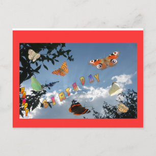 Postal Cartão de Aniversário Feliz das Borboletas Holande