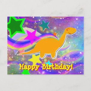 Postal Cartão de Aniversário Feliz das Estrelas e das Nad