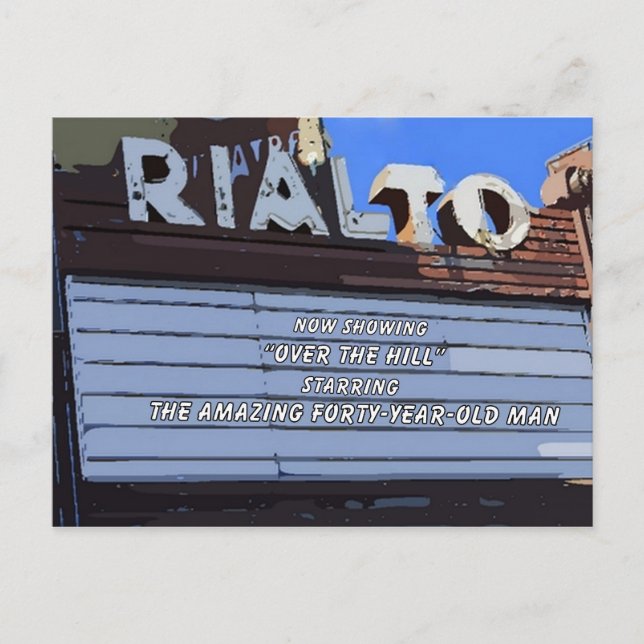 Postal Cartão de Aniversário Feliz do "Over the Hill" (Frente)