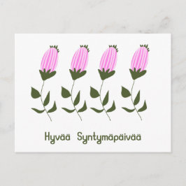 Postal Cartão de Aniversário Feliz Finlandês