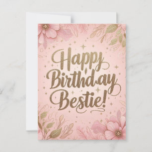 Postal Cartão de aniversário floral suave para os melhore